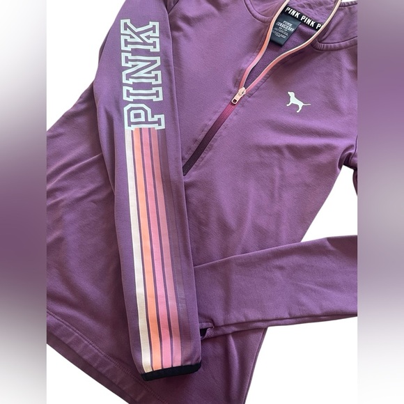 Victoria's Secret PINK Burgundy Quarter Zip Pullover Sweatshirt Size XS - Picture 9 of 12